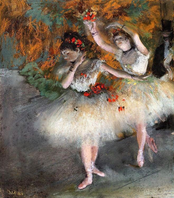 Edgar Degas Two Dancers Entering the Stage